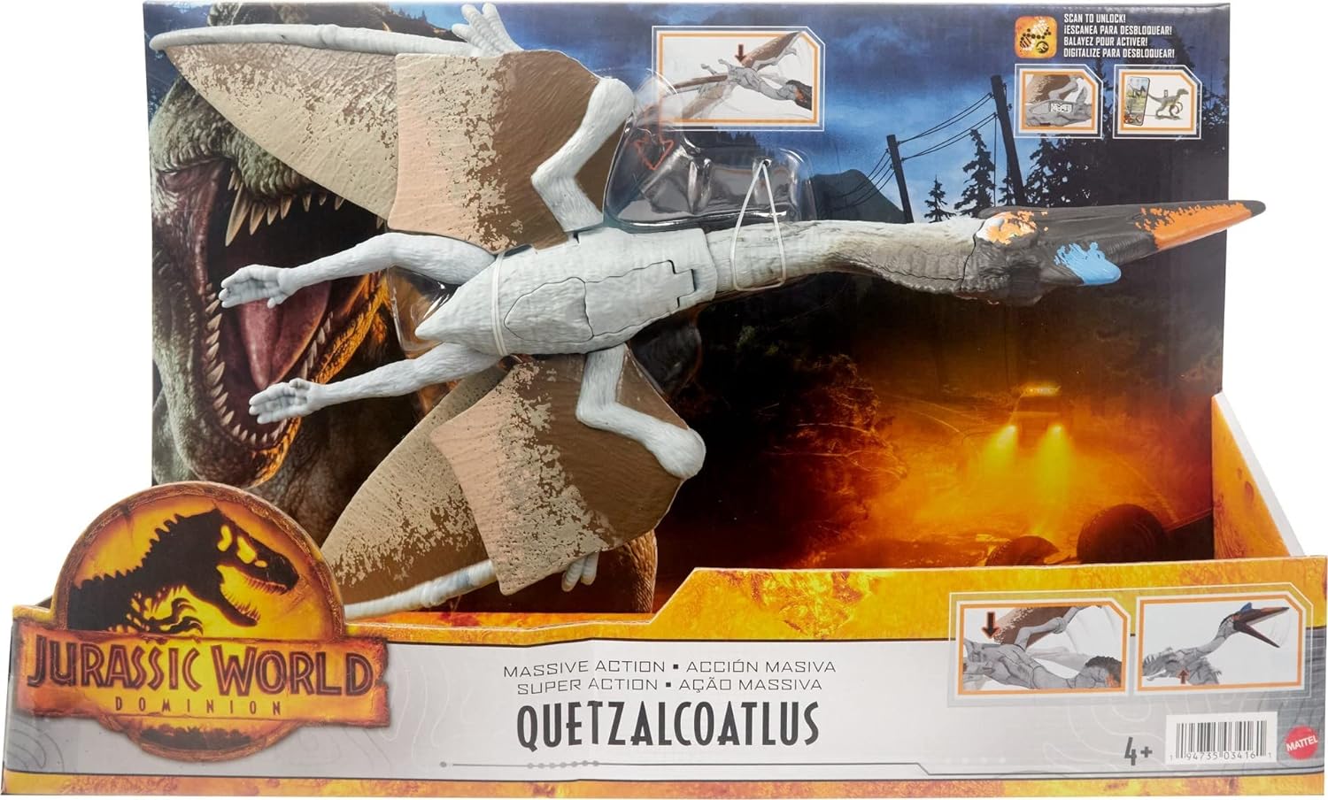 Mattel Jurassic World Dominion Massive Action Quetzalcoatlus Dinosaur Action Figure Toy with Attack Motion, Plus Downloadable App & AR Reasonable Price